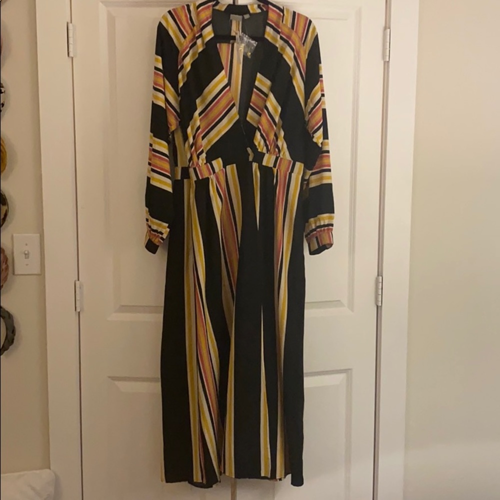 ASOS Striped Wrap Midi Dress